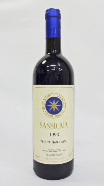 東京都豊島区でサッシカイア 1993 テヌータ サン グイド 750ml イタリア 赤ワイン 未開栓 SASSICAIA TENUTA SAN GUIDOを10000円で買取させていただきました。