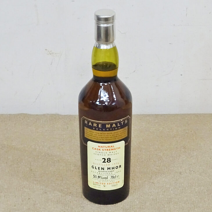 東京都杉並区でグレンモール レアモルト 28年 ウイスキー 1976-2005 GLEN MHOR 700ml 51.9% 未開栓を40,000円で買取させていただきました。